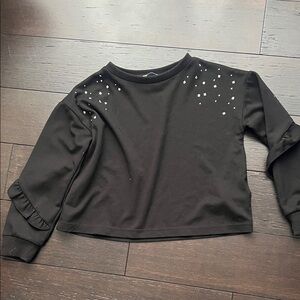 Mayoral Black Ribbed Neck Sweatshirt